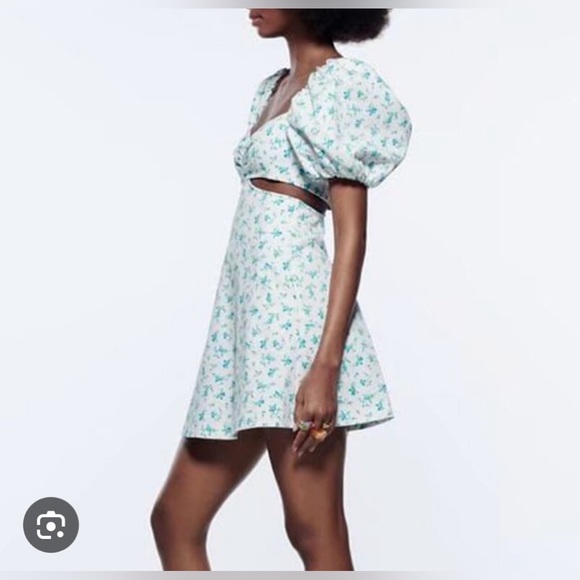 Zara Cut Out Printed Dress. New With Tags. - Picture 4 of 9